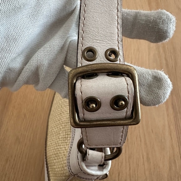 Coach beige straw leather handbag/shoulder bag - Picture 4 of 13